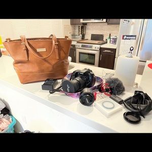 Canon 70D camera with lenses and bag